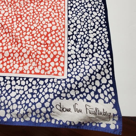 Diane Von Furstenberg Accessories - Vintage Diane Von Furstenberg Cotton Red, white and blue handkerchief
